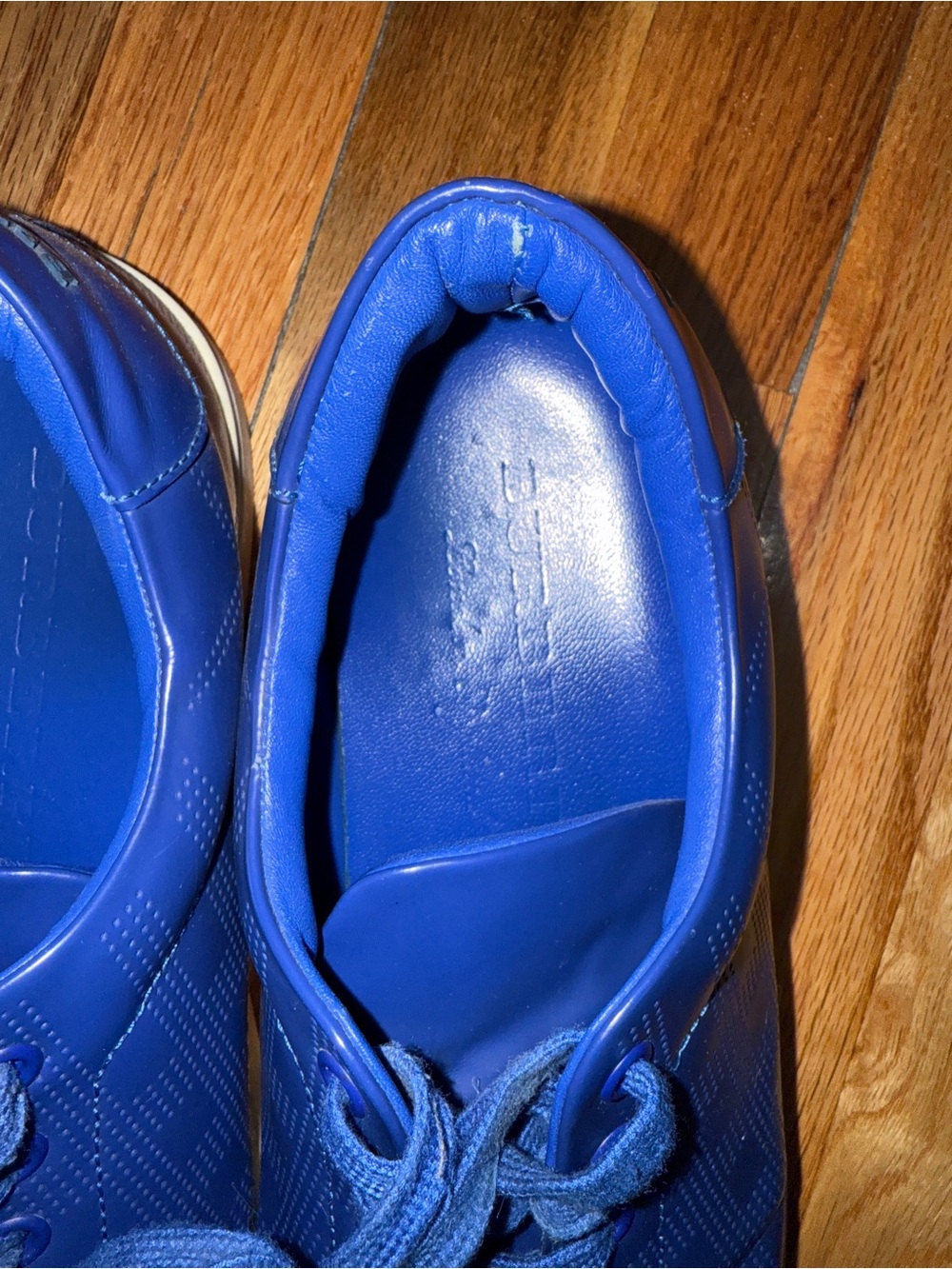 Burberry Men's Lace-Up Sneakers in Bright Blue